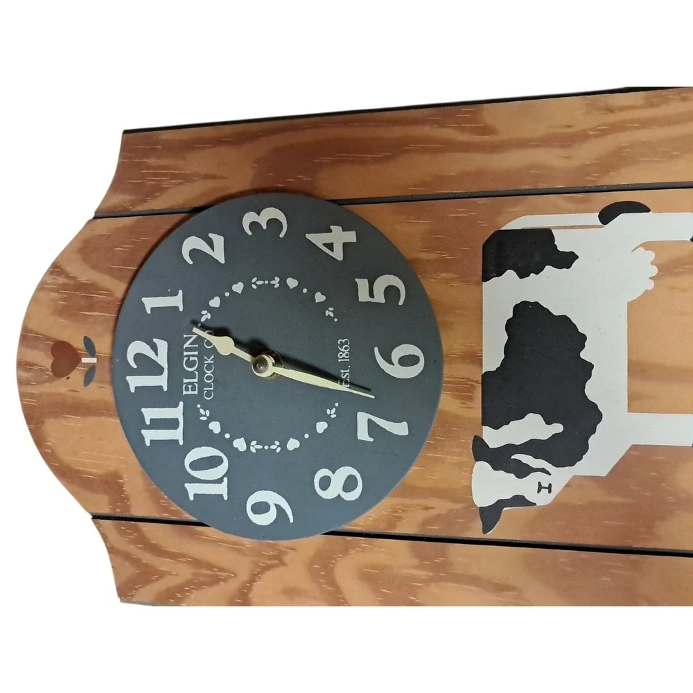 VTG Elgin Cow Clock Habersham Country Collection Farm 1987 Cottage Granny Core